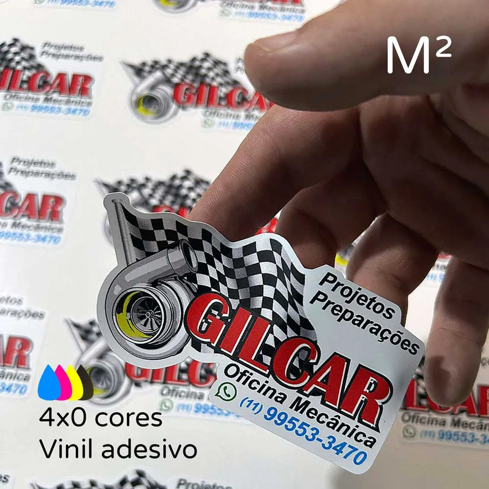 Vinil adesivo com meio corte