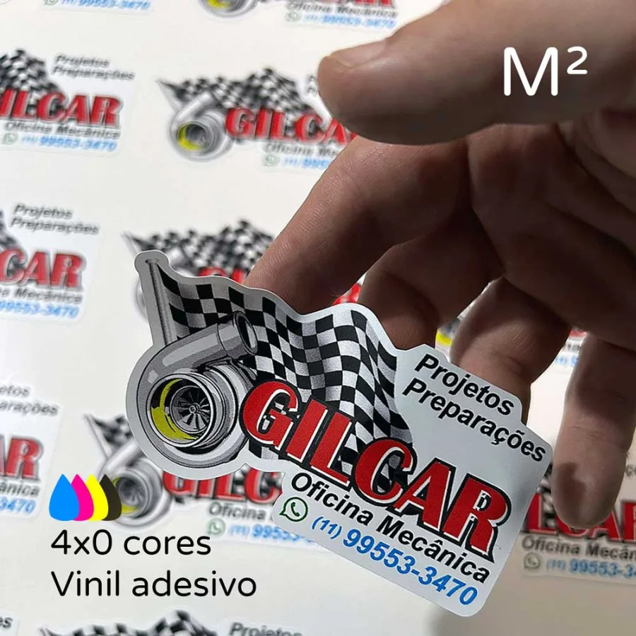 Vinil adesivo com meio corte