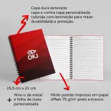 Caderno A5 personalizado capa dura com wire-o 96 Folhas 2