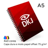 Caderno A5 personalizado capa dura com wire-o 96 Folhas 1